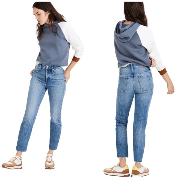Madewell Denim - Madewell The Perfect Vintage High Rise Jean in Enmore Wash: Raw-Hem Edition